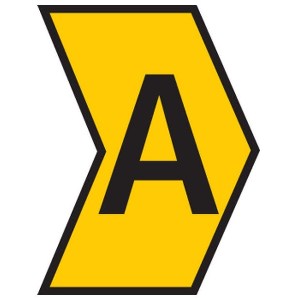 Marcador Identificador Anilha PVC Letra a para Cabos 1,50-10,00 mm² Amarelo MHG3/7