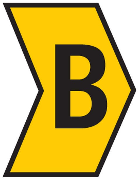 Marcador Identificador Anilha PVC Letra B para Cabos 1,50-10,00 mm² Amarelo MHG3/7