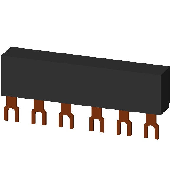 Barramento Cobre Tripolar para Interligação 2 Disjuntores 45 mm