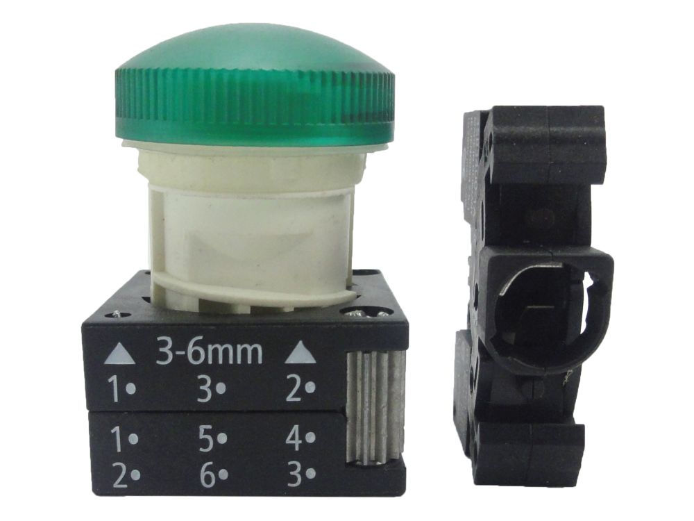 Sinaleiro Led PVC Saliente Lente Lisa sem LED 22 mm Verde