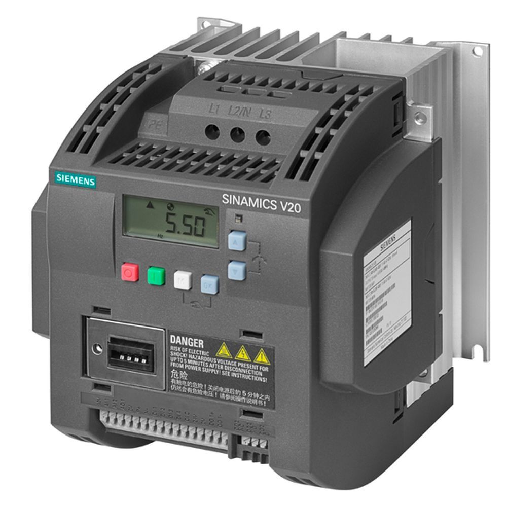 Inversor Frequência Inversor Frequência V20 5,00 CV/4 kW Serviço Pesado 8,8A sem Filtro Trifásico com Display LCD 380VCA 50/60 Hz IP20 MODBUS Rtu/Uss