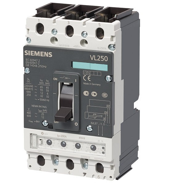 Disjuntor Termomagnético Fixo Tripolar 3VL 250A 100 KA 415VCA Caixa Moldada