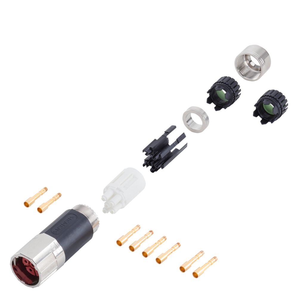 Conector Macho e Fêmea para Potência 6 Pinos M23 sem Cabo Tamanho 1