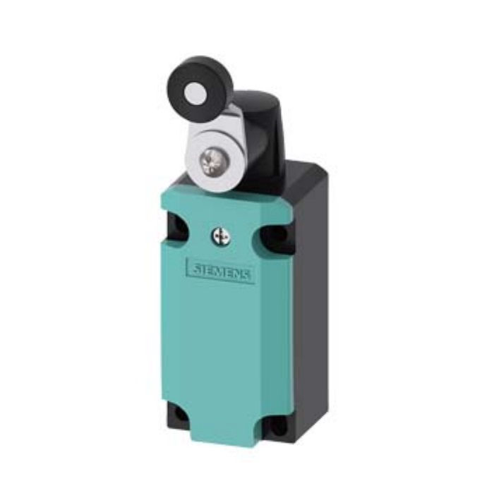 Fim de Curso Ação Rápida 3SE5132-0CJ01 10A/AC15 250VCA Corpo PVC Caixa Estreita (40 mm) Alavanca Giratória Curta com Rolete PVC Pequeno (19 mm) 1NA+1NF Ruptura Positiva IP65