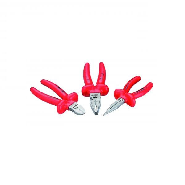 Jogo Alicates Aço Vanadium S8003H com 3 Peças Isolado 1000V VDE 6.1/2"X6.1/2"X7" 160x160x180 mm