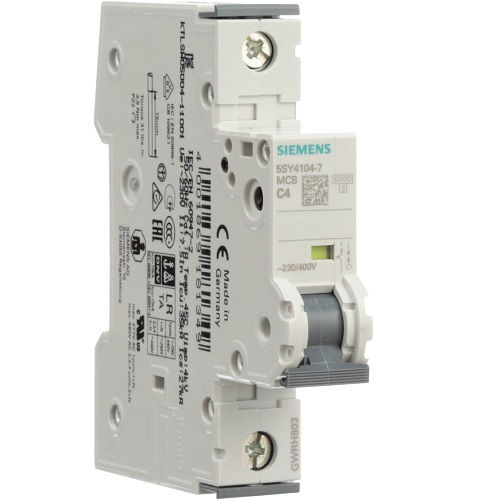 Disjuntor Termomagnético Fixo Unipolar 5SY4 C 4A 25 KA/10 KA 127/220VCA DIN