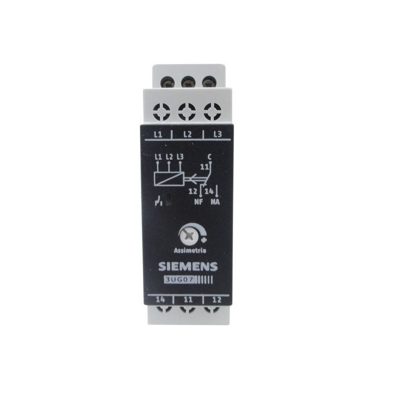 Relé Falta de Fase Relé Falta de Fase 3UG07 380VCA 1 Contato Reversível (NAF) 50/60 Hz com Assimetria Fases com e sem Neutro Instantaneo