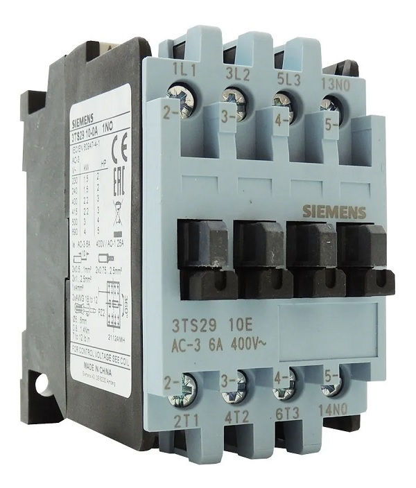 Contator Principal Tripolar 6A S0 1NA 110VCA 50/60 Hz 3TS29 Smart Conexão para Parafuso