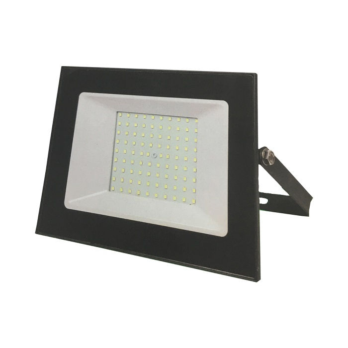 Projetor LED Retangular 100W Alumínio Injetado Tr Slim 6500K 8000LM Bivolt v Preto IP65 Taschibra