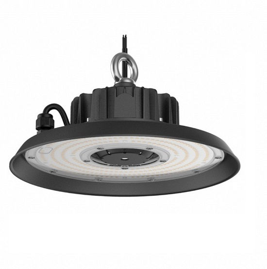 Luminária Industrial Led Luminária Industrial LED Sobrepor Redonda Highbay 150W Alumínio 21000 lm 5000K Preta Bivolt IP65 50.000H