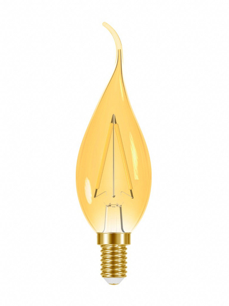 Lâmpada Lâmpada LED 3W Vintage Filamento Vela Bico E14 127VCA Âmbar 15.000H