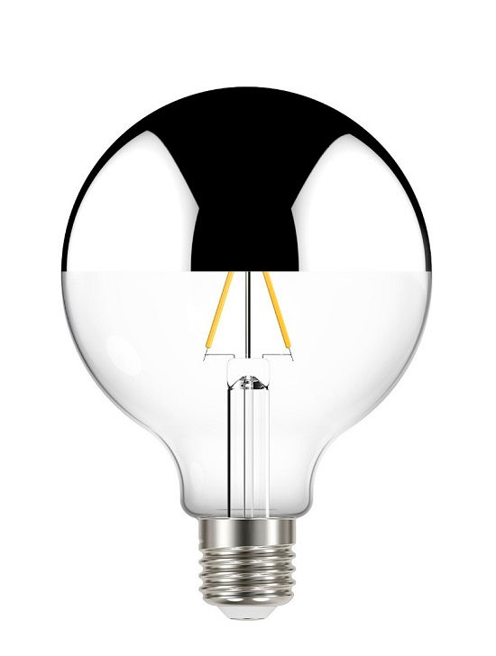 Lâmpada Lâmpada LED 3W Filamento Espelhada Globo G95 E27 Bivolt Prata 2.000H
