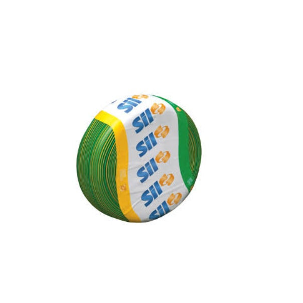 Cabo Cobre Isolado PVC 70G 750V 1x 1,00 mm² Flexível Verde/Amarelo NBR 247-3 Classe 5