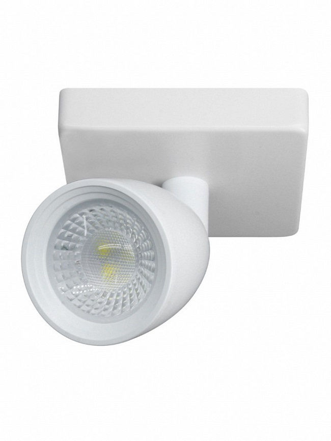 Spot Led Sobrepor Redondo Direcionável 1x4W PVC Direct 6500K 300 lm Bivolt Branco Base/Linear MR16 25.000H