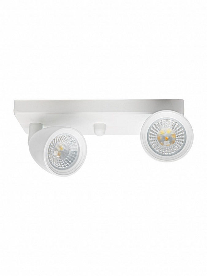 Spot Led Sobrepor Redondo Direcionável 2x4W PVC Direct 6500K 600 lm Bivolt Branco Base/Linear MR16 25.000H