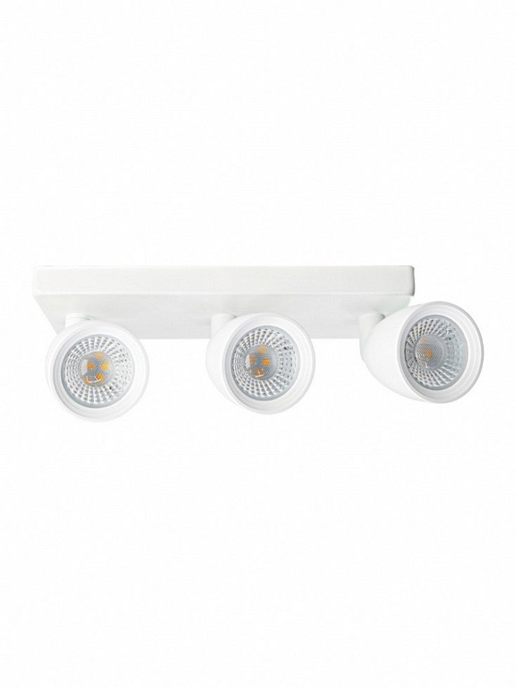 Spot Led Sobrepor Redondo Direcionável 3x4W PVC Direct 6500K 900 lm Bivolt Branco Base/Linear MR16 25.000H