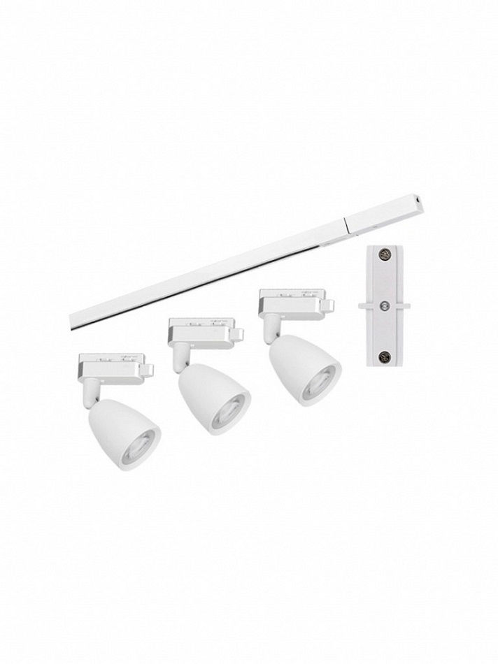 Kit Trilho Eletrificado Com 3 Spot LED 6W Direct Direcionável 6500K 1350 lm Bivolt 975x59x94 mm Branco
