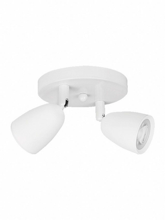Spot Led Sobrepor Redondo Direcionável 2x4W PVC Direct 6500K 600 lm Bivolt Branco Base/Circular MR16 25.000H
