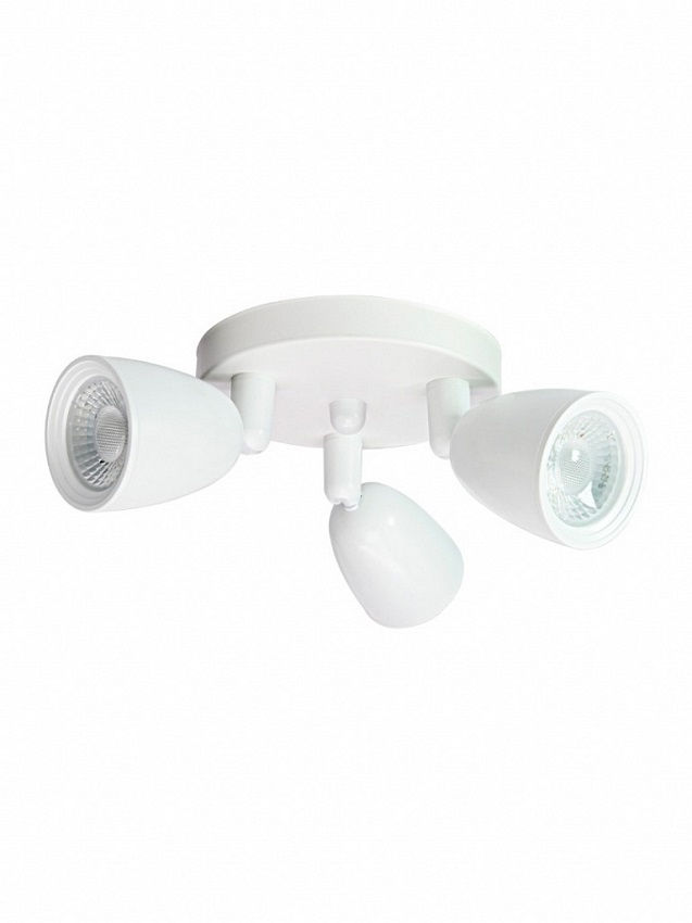 Spot Led Sobrepor Redondo Direcionável 3x4W PVC Direct 6500K 900 lm Bivolt Branco Base/Circular MR16 25.000H