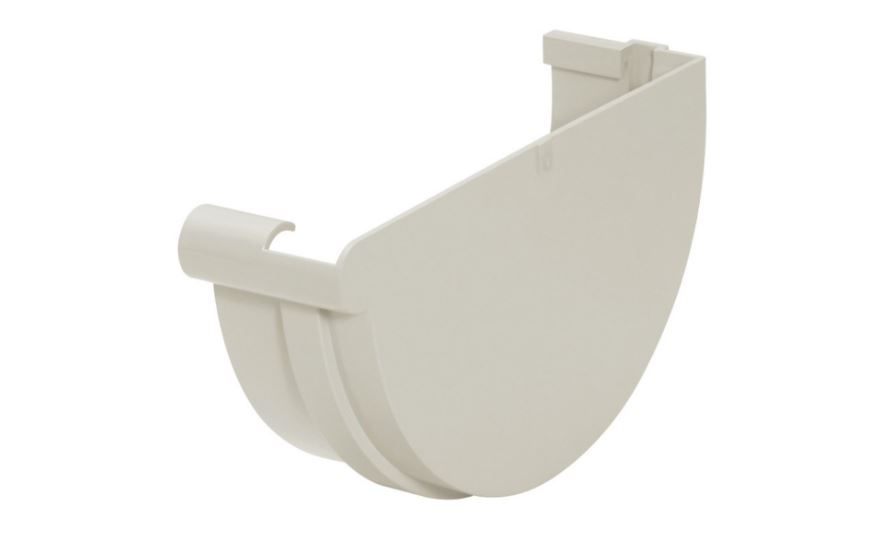 Cabeceira PVC Direita para Calha Pluvial 170 mm Cinza Claro