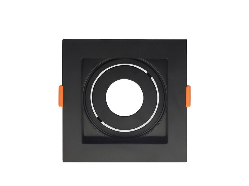 Spot Embutir PVC 15W Direcionável para Lâmpada LED MR16 Preto Quadrado Conecta Recuado