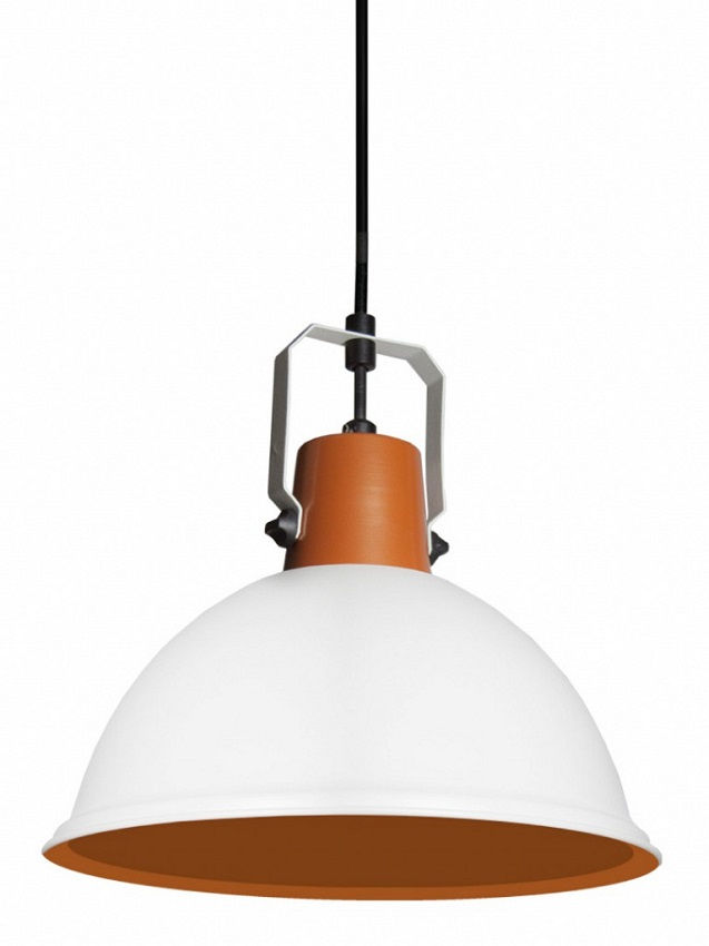 Pendente Redondo com Soquete E27 1x60W Grande 475x420 mm Alumínio Branco Fosco Factory com Cabo 1,4 M