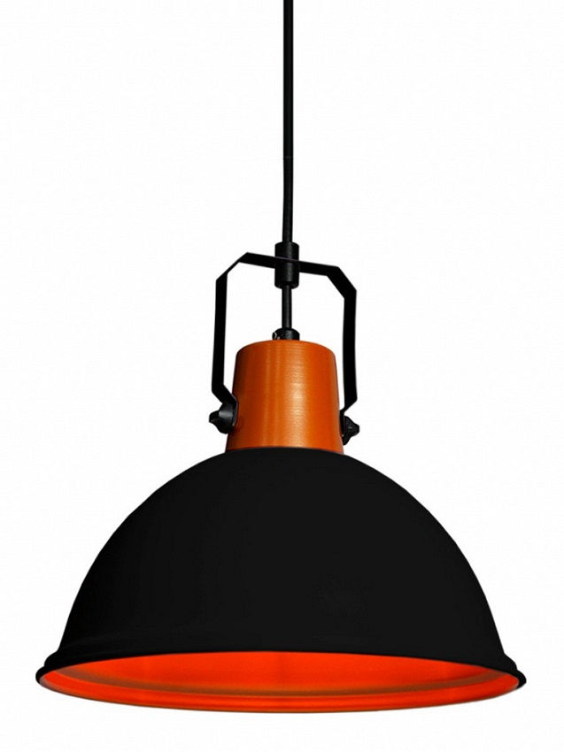 Pendente Redondo com Soquete E27 1x60W Médio 375x335 mm Alumínio Preto Fosco Factory com Cabo 1,4 M