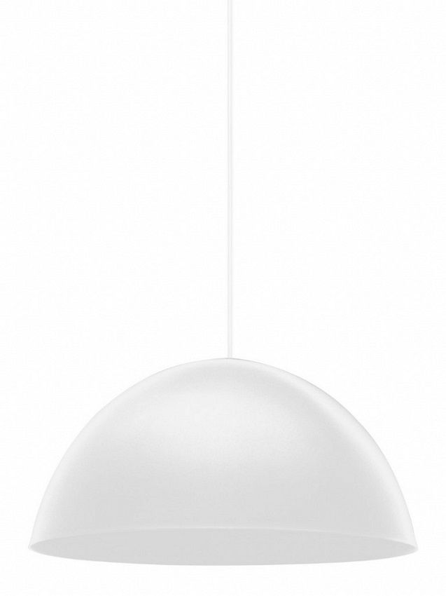 Pendente Redondo com Soquete E27 1x60W Grande 600x300 mm Alumínio Branco Fosco TD 821F com Cabo 900 mm