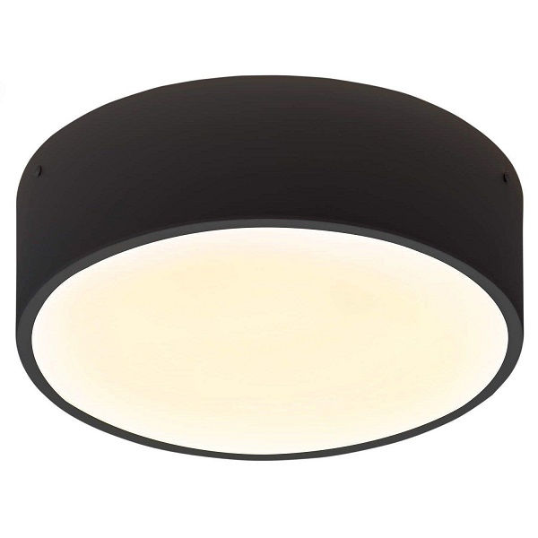 Plafon Sobrepor Redondo 4x25W Alumínio com Soquete E27 com Difusor Poliestireno Preto Ring