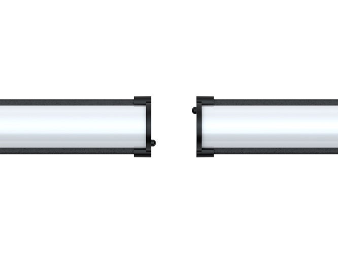 Luminária Comercial Led Sobrepor Perfil Convex 112 34W Chapa Aço Preta com Difusor Policarbonato 4000K 4500 lm Bivolt 50.000H com Sistema Conecta