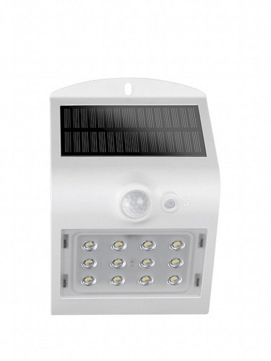 Arandela Led Sobrepor 3W 6500K/3000K 220 lm Branca Sunshine AS2 Solar com Sensor Presença IP65