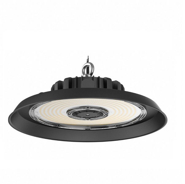 Luminária Industrial Led Luminária Industrial LED Sobrepor Redonda Highbay 200W Alumínio 28000 lm 5000K Preta Bivolt IP65 50.000H