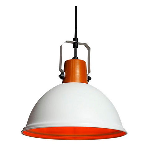 Pendente Redondo com Soquete E27 1x60W Pequena 275x280 mm Alumínio Branco Fosco Factory com Cabo 1,4 M