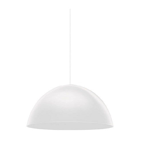 Pendente Redondo com Soquete E27 1x60W Pequena 360x180 mm Alumínio Branco Fosco TD 821F com Cabo 900 mm