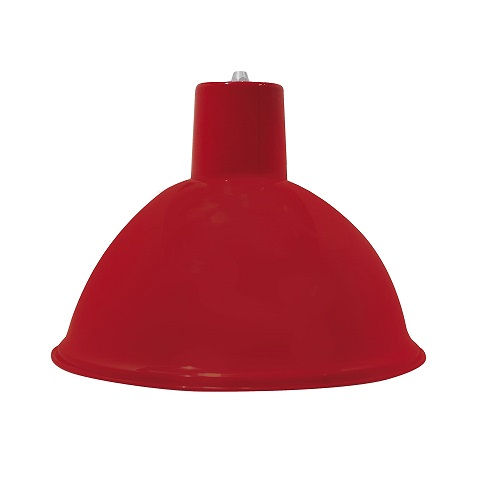 Pendente Redondo com Soquete E27 1x100W 480x380 mm Alumínio Vermelho Brilho TD 822 com Cabo 900 mm