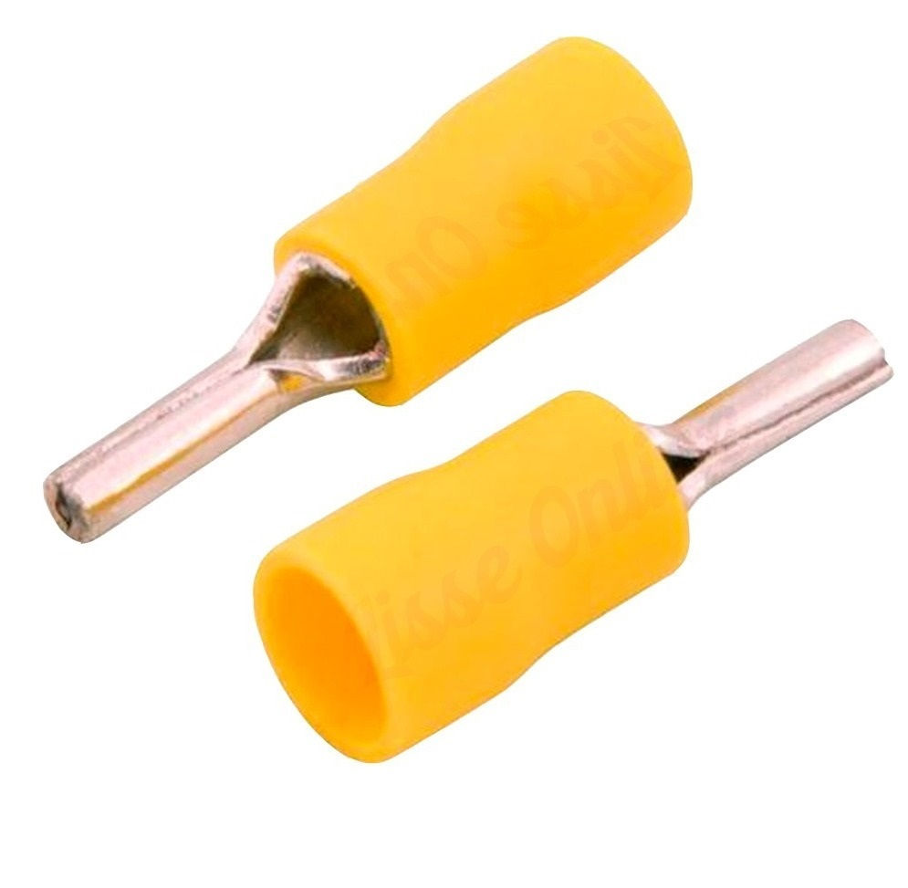 Terminal Cobre Estanhado a Compressão Pino Pre-Isolado 4,00-6,00 mm² para Cabo Amarelo
