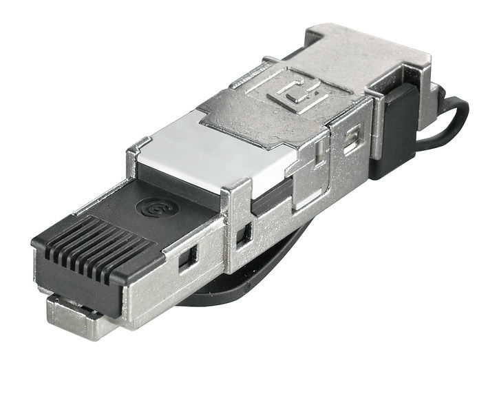 Plugue Macho RJ45 Categoria 6A 8 Fios Metálico com Carcaça