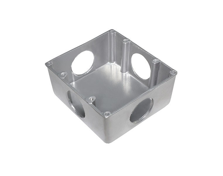 Caixa Piso Baixa Alumínio 4x4 Fixo Furo 1"