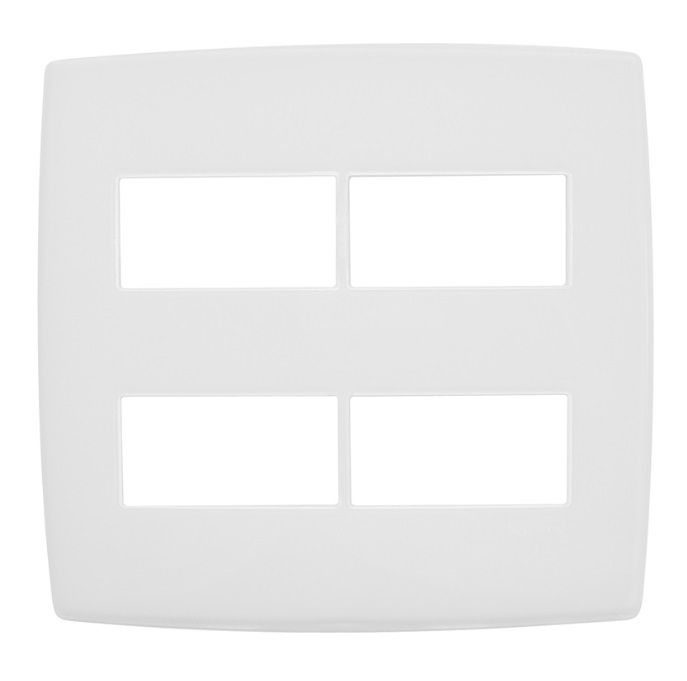 Placa PVC para 4 Módulos Distanciados 4x4 Branca Pial PLUS