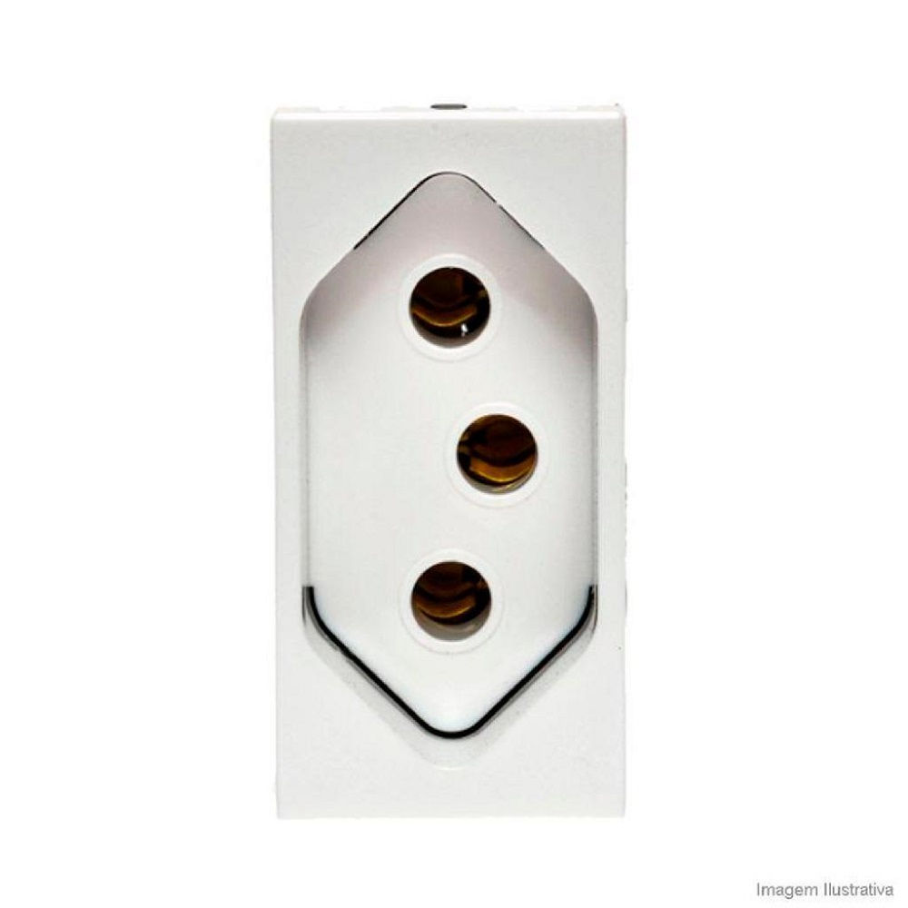 Módulo Módulo Tomada 2P+T Novo Branco 10A/250V PVC Arteor