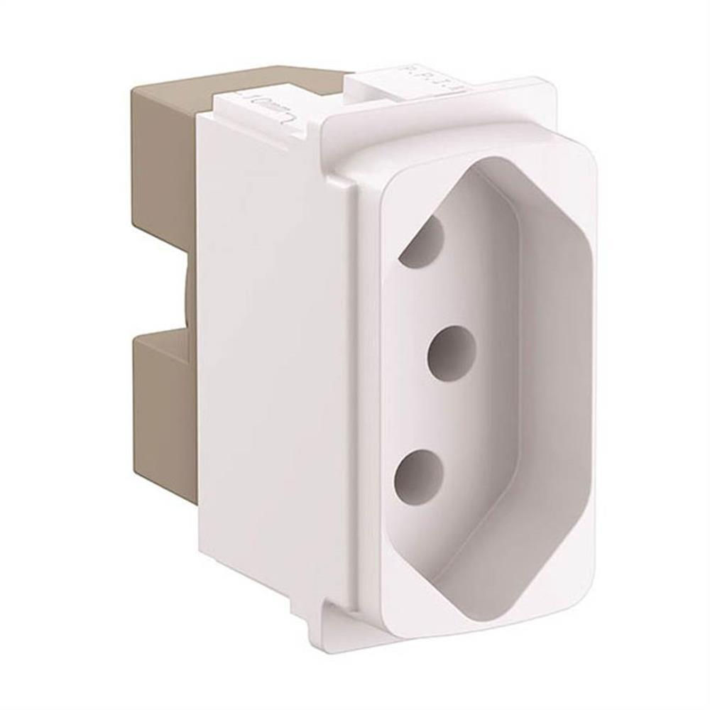 Módulo Módulo Tomada NBR 2P+T 20A/250VCA PVC Branco Zeffia