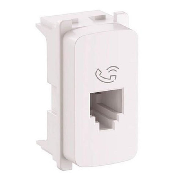 Módulo Módulo Tomada Telefone RJ11 2 Fios PVC Branco Linha Zeffia