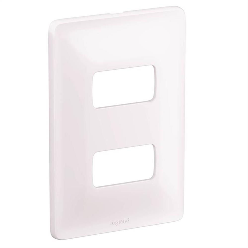 Placa PVC para 2 Módulos 4x2 Branca Zeffia com Suporte