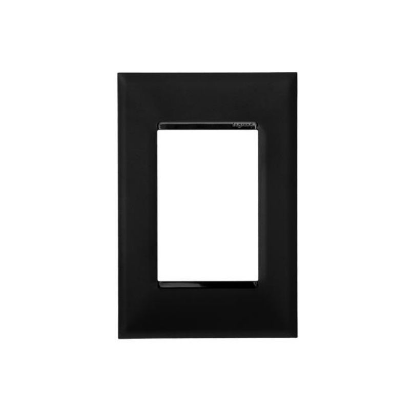 Placa PVC para 3 Módulos 4x2 Preta Linha Pial PLUS Mais