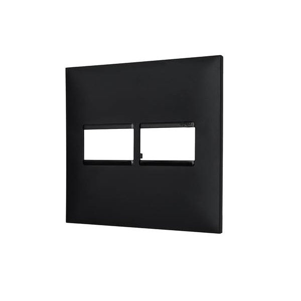 Placa PVC para 2 Módulos 4x4 Preta Linha Pial PLUS Mais