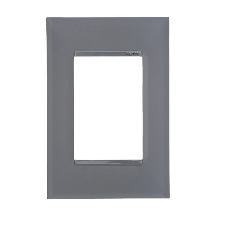 Placa PVC para 3 Módulos 4x2 Cinza Linha Pial PLUS Mais