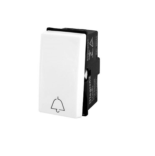 Módulo Módulo Pulsador Campainha 2A/250VCA PVC Branco Linha POP com Sino Gravado
