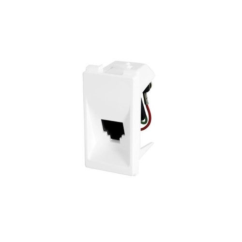Módulo Módulo Tomada Telefone RJ11 2 Fios PVC Branco Linha POP
