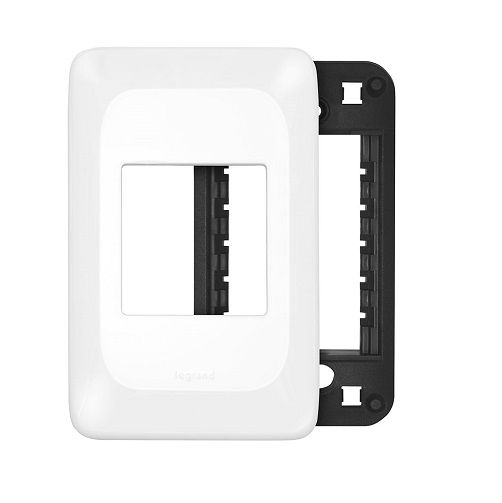 Placa PVC para 2 Módulos 4x2 Branca POP com Suporte