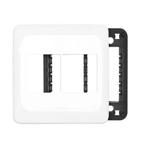 Placa PVC para 2 Módulos + 2 4x4 Branca POP com Suporte